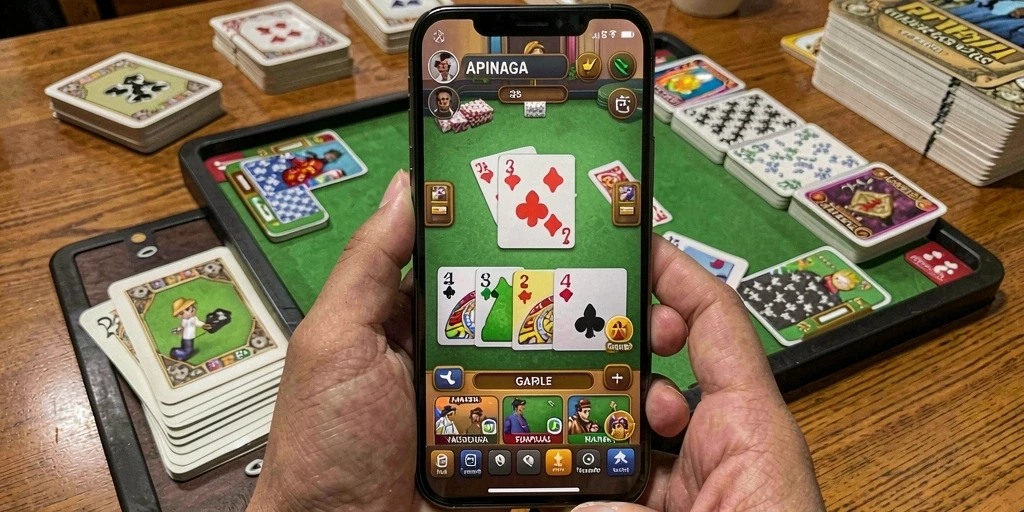 Tampilan gameplay seru APINAGA yang penuh strategi Gaple.