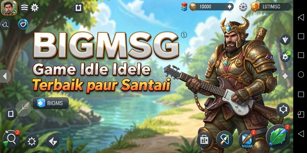 Tangkapan layar utama BIGMSG menunjukkan gameplay santai yang mendebarkan.