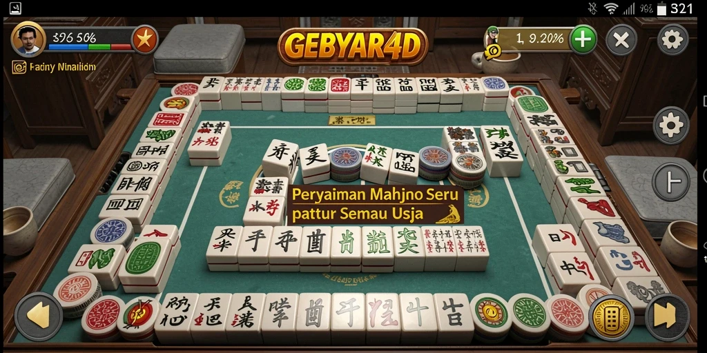 Tampilan gameplay menawan dalam GEBYAR4D, permainan Mahjong yang mengasyikkan.