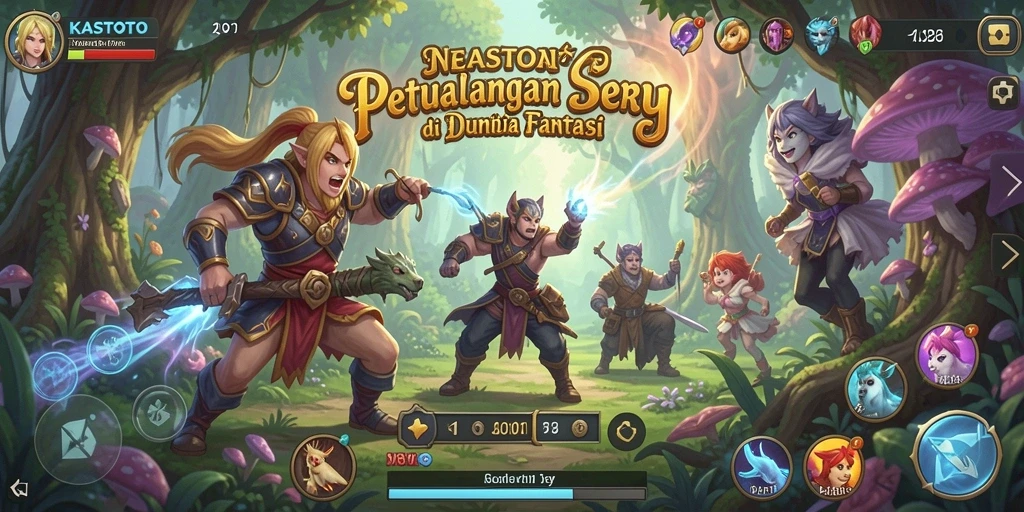 Tampilan gameplay KASTOTO dengan petualangan seru yang menggugah semangat.