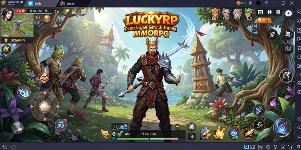 Menampilkan aksi seru di dunia MMORPG LUCKYRP.