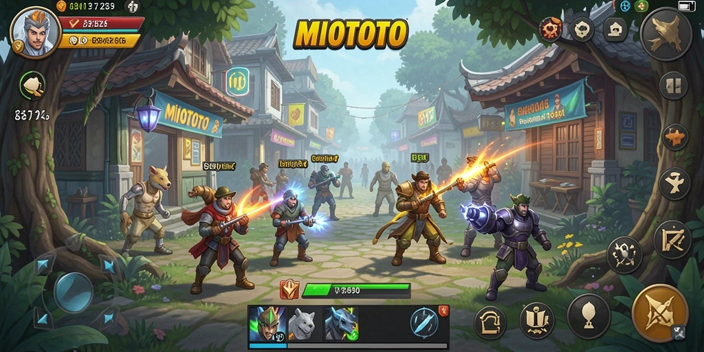 Gambaran gameplay <strong>MIOTOTO</strong> yang mendebarkan dan strategis.