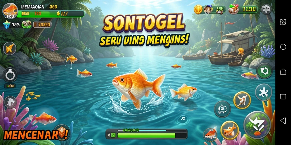 Screenshot gameplay <strong>SONTOGEL</strong> yang menunjukkan pengalaman memancing yang seru.